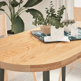 Piano Per Tavolo 120x60x4 Cm İn Rovere Massello Ovale /