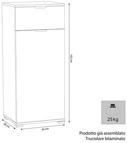 PALOMA - armadietto con un'anta e un cassetto