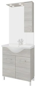 Mobile sottolavabo e lavabo con sifone Symoa legno grigio in truciolare L 75 x H 81.5 x P 50.5 cm 1 vasca, 2 ante