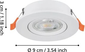Eglo 902261 - Faretto da incasso LED BARRANCO LED/4,8W/230V bianco