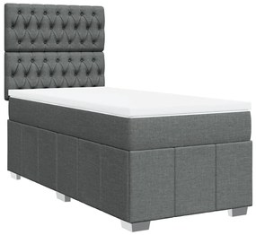 Giroletto a molle con materasso grigio scuro 80x200 cm tessuto