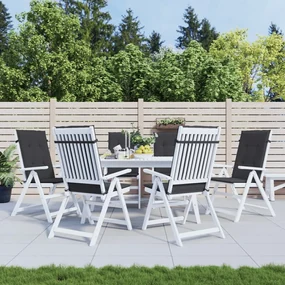 Cuscini Per Sedie 6 Pz Neri 120x50x3 Cm İn Tessuto /