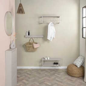 Attaccapanni da parete grigio tortora in metallo con scaffale 76 cm Marco – Spinder Design