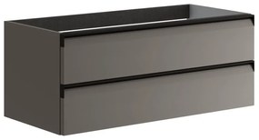 Mobile da bagno sotto lavabo Fusion grigio laccato opaco L 99.5 x H 40 x P 45.5 cm 2 cassetti, lavabo non incluso