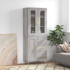 Credenza Grigio Sonoma 69,5x34x180 Cm İn Legno Multistrato /