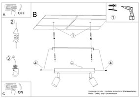 Sollux SL.1383 - Faretto WINX 2xGU10/10W/230V nero/oro