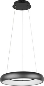 Lampadario nero opaco a LED dimmerabile con paralume in metallo ø 46 cm Cardona - Trio