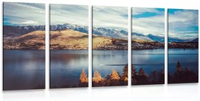 Quadri 5 pezzi – Tramonto sul lago