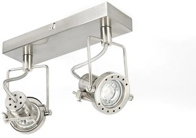 Faretto industriale in acciaio 2 luci orientabile - Suplux