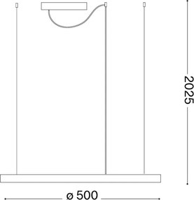 Ideal Lux - Lampadario LED a sospensione su cavo ORACLE SLIM LED/29W/230V CRI 90 Ø 50 cm finitura dorata
