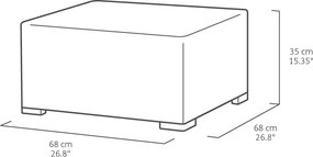 Tavolino da Giardino 68x68x35h cm California Cappuccino...