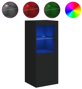 Credenza con Luci LED Nera 41x37x100 cm