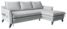 Divano letto angolare grigio chiaro, angolo destro Charming Charlie - Miuform