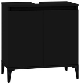 Mobile lavabo nero 58x33x60 cm in legno multistrato