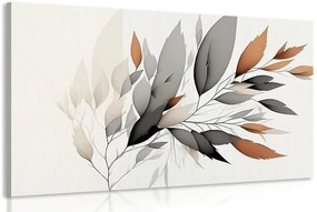 Quadro su tela – Ramo di foglie minimalista
