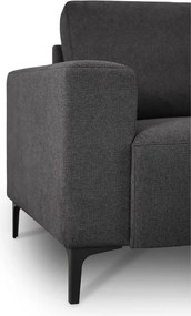 Divano angolare color antracite (con penisola a destra/a L) con rivestimento in ciniglia Fabian – Scandic