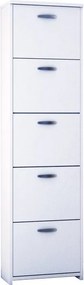 Scarpiera Salvaspazio 5 ante apertura a ribalta, doppia profondità L 50 x H 182 x P 25 cm 20 paia, bianco
