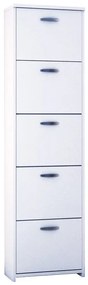 Scarpiera Salvaspazio 5 ante doppia profondità L 50 x H 182 x P 25 cm 20 paia, bianco