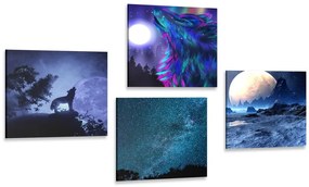 Set di quadri – Lupo misterioso