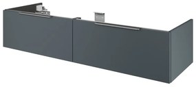 Mobile da bagno sotto lavabo SENSEA Neo grigio laccato lucido L 150 x H 32 x P 48 cm 2 cassetti, lavabo non incluso