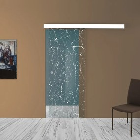 Porta scorrevole Paint in vetro, L 88 x H 215 cm, con binario Atelier bianco