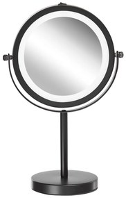 Specchio da tavolo LED nero ø 17 cm TUCHAN Beliani