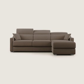 Amber divano letto angolare in tessuto smacchiabile T05 marrone