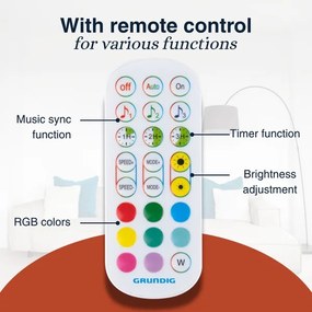 Grundig - LED RGBW Lampada da terra dimmerabile LED/6W/230V + telecomando