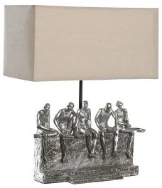 Lampada da tavolo DKD Home Decor 36 x 21,5 x 43 cm Argentato Beige Metallo Resina 220 V 50 W