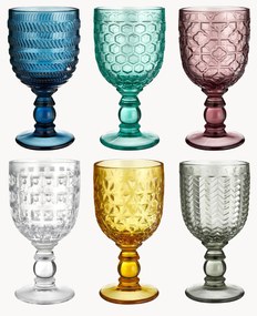 Set di 6 bicchieri da vino con motivo in rilievo Geometrie