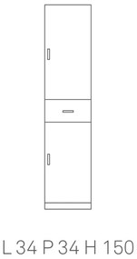 Colonna multiuso RIGO BIANCO con anta incisa