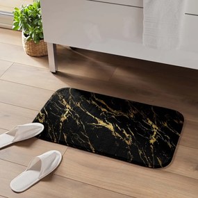 Tappetino per il bagno nero/dorato 45x75 cm Aquamarbre – douceur d'intérieur