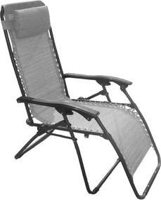 Sedia Sdraio Zero Gravity Reclinabile Pieghevole in Acciaio e Textilene Becker Fiume Grigia...
