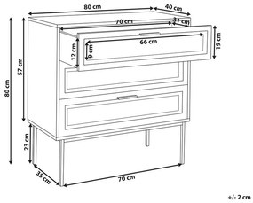 Cassettiera rattan legno chiaro PASCO Beliani