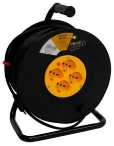 Avvolgicavo Elettrico 50 Metri 4 Prese Schuko Con Cavalletto Globex