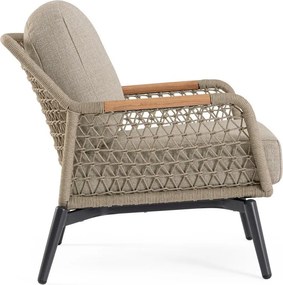 Poltrona da esterno marrone chiaro in metallo Eulero – Bizzotto