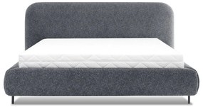 Letto matrimoniale imbottito blu con contenitore e rete inclusi 180x200 cm Pointt – ELTAP