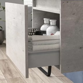 Mobile lavabo 60 cm con cassetto scorrevole e lavabo incasso SP-60A - KAMALU