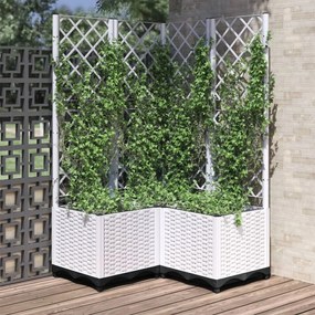 Fioriera Da Giardino Con Graticcio Bianco 80x80x136 Cm Pp /