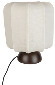 Lampada da tavolo Japandi bronzo scuro con paralume beige - Nori