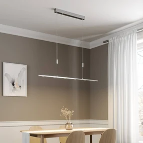 Lucande lampada LED a sospensione Arnik, 120 cm, color nichel, dimmerabile