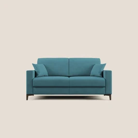 Kafka divano letto matrimoniale in morbido tessuto impermeabile T02 azzurro 220 cm (mat. 160x197)