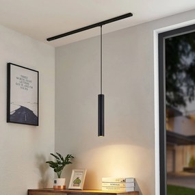 Lampada a sospensione Lindby Linaro, 40 cm, nero, monofase, GU10 Linaro, Nero, Soggiorno / Sala da pranzo, Metallo, Moderno, Lampada a binario
