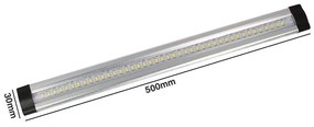 Lampada Barra Led in alluminio 500mm 5W 12V DC Bianco Caldo per Cucina Armadio Corridoio Mensola Vetrina Luci Notte