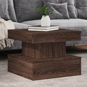 Tavolino Da Salotto Con Luci Led Rovere Marrone 50x50x40 Cm /