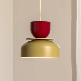 ALDEX Lampada a sospensione Uto, beige-marrone/rosso scuro