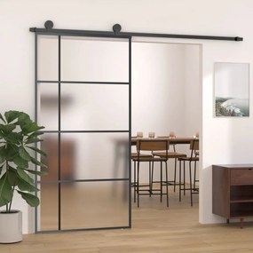 Porta Scorrevole İn Vetro Esg E Alluminio 102,5x205 Cm Nera /