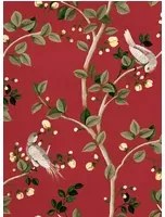 Coordonne Carta da parati Birds Prosperity - Ruby