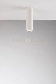 Plafoniera-faretto fluke tonda bianca 1 luce attacco gu10 5,5x5,5x20cm