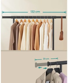 Appendiabiti mobile a piantana LINEA, nero